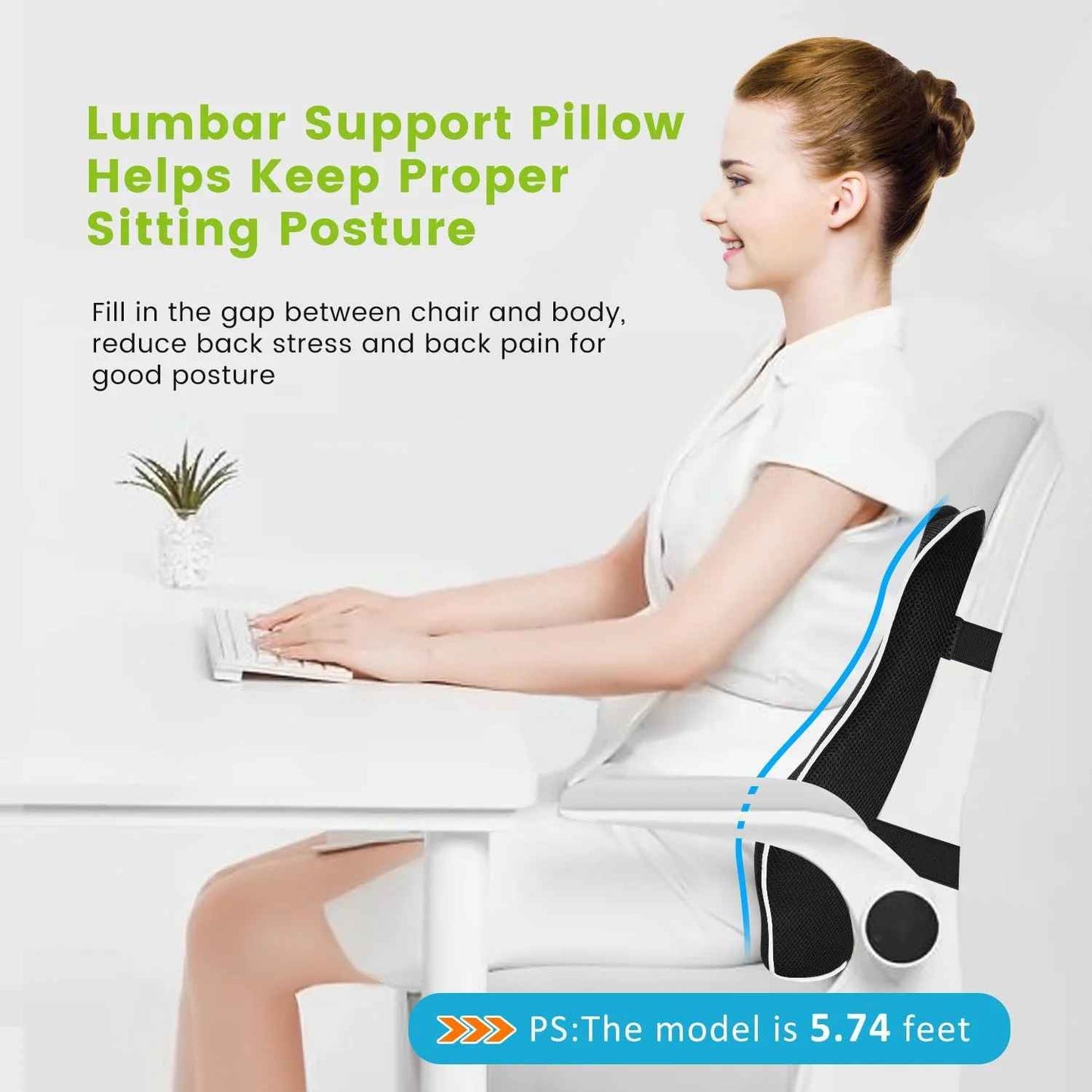 Lumbar Support Ergonomic Memory Foam Pillow