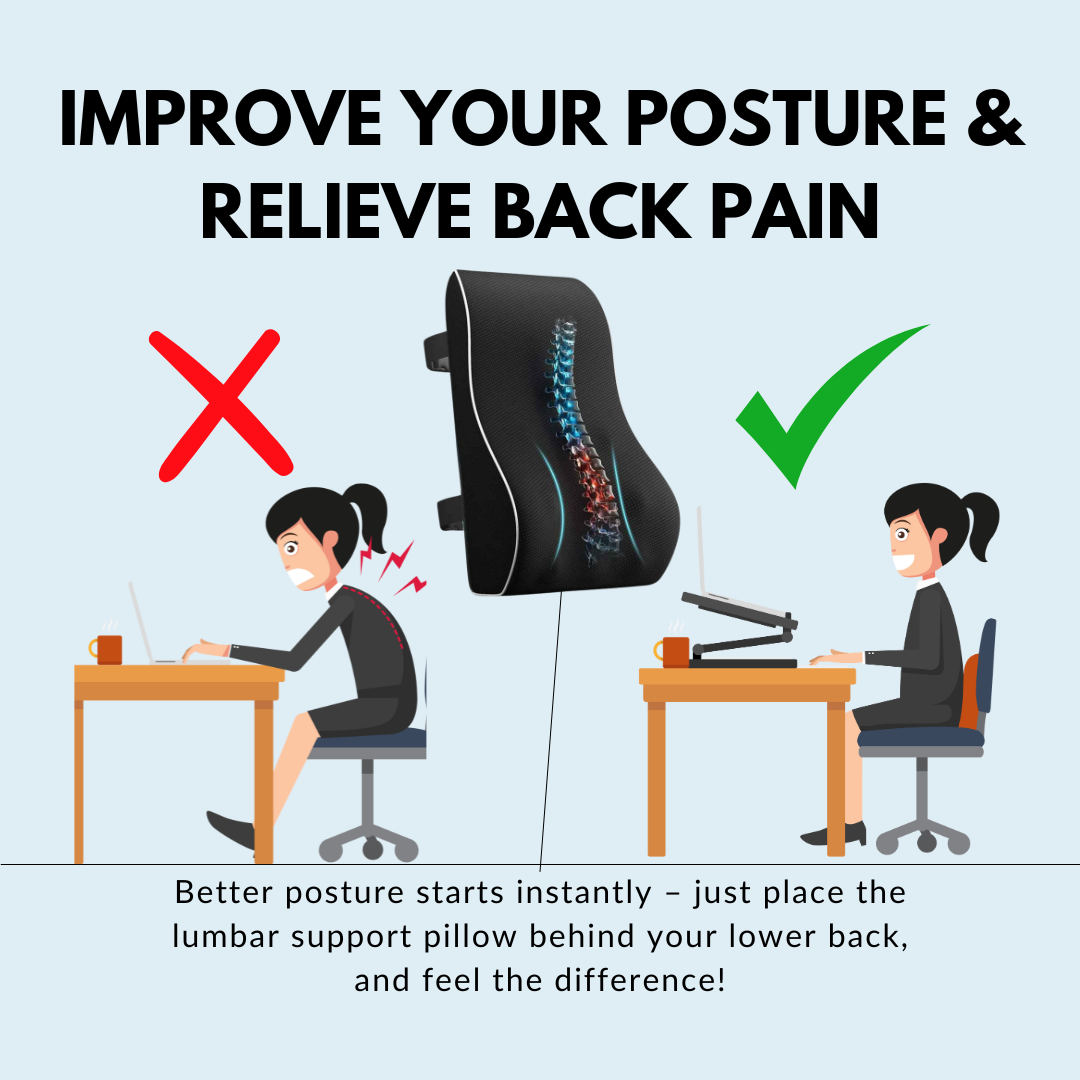 Lumbar Support Ergonomic Memory Foam Pillow